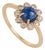 Victorian-Inspired 1.22Ct Blue Sapphire & Diamond Floral Ring in 14k Gold Size 6.5 For Sale
