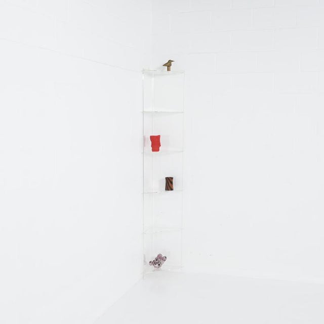 Acrylic Glass Corner Cabinet For Sale - Image 3 of 18