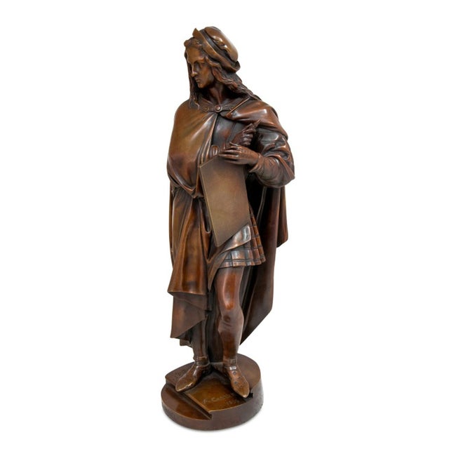 Mid 19th Century Auguste-Joseph Carrier "Raphael" Patinated Bronze For Sale - Image 5 of 7