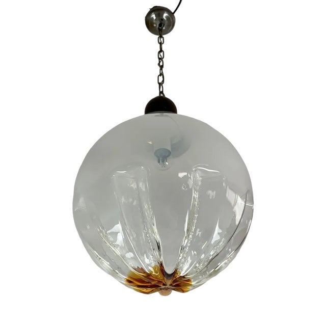 Murano Glass Chandelier attributed to Mazzega, Italy, 1970s For Sale