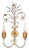 Italian Wall Light in Silver and Gold Metal with Flowers, 1980s For Sale