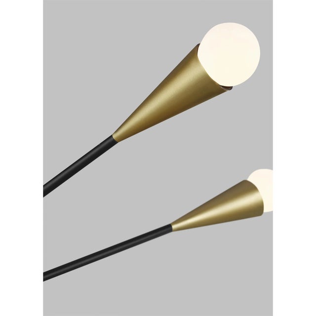 Mid-Century Modern Ellen DeGeneres by Visual Comfort Studio Jax Large Chandelier, Black For Sale - Image 3 of 5