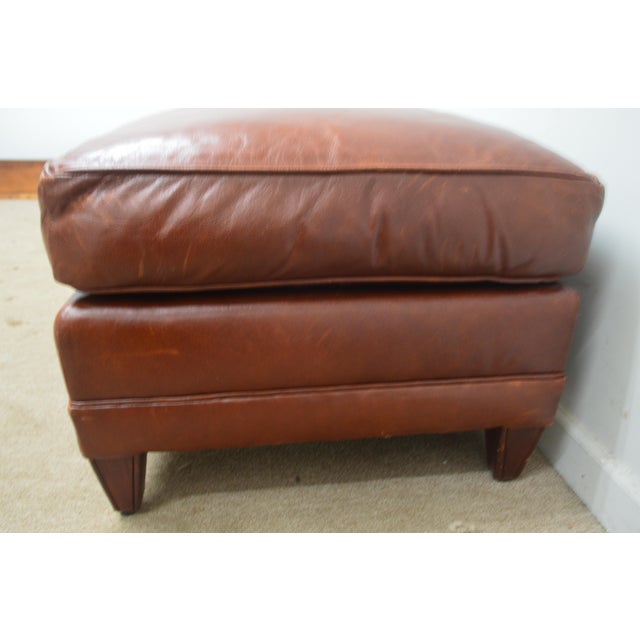 Ralph Lauren Ralph Lauren Leather Ottoman For Sale - Image 4 of 12