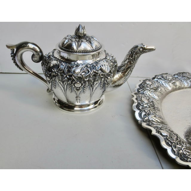 Indonesian 800 Silver Tea Set - Set of 5 Pieces For Sale - Image 13 of 18