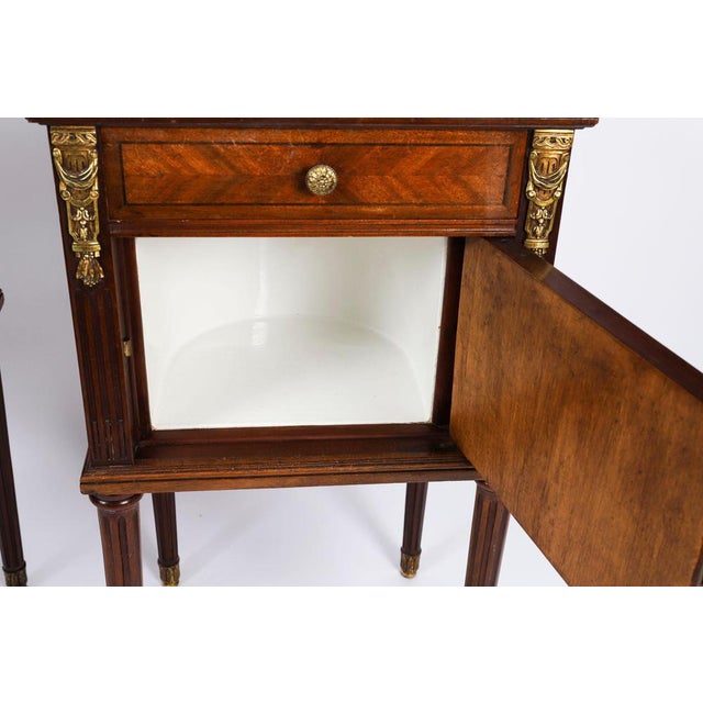 Antique French Parquetry Bedside Tables, 1800s, Set of 2 For Sale - Image 13 of 18