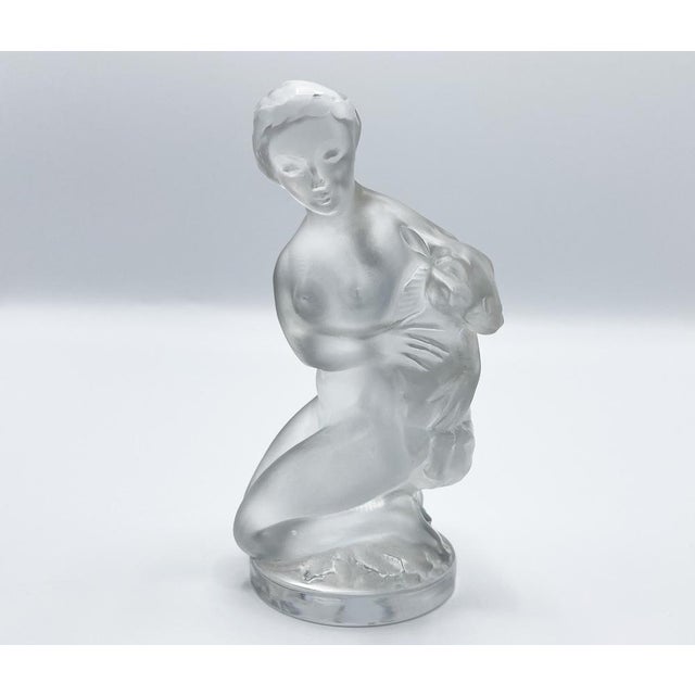 Lady with a Fawn Figurine in Crystal, 1980s For Sale - Image 15 of 15