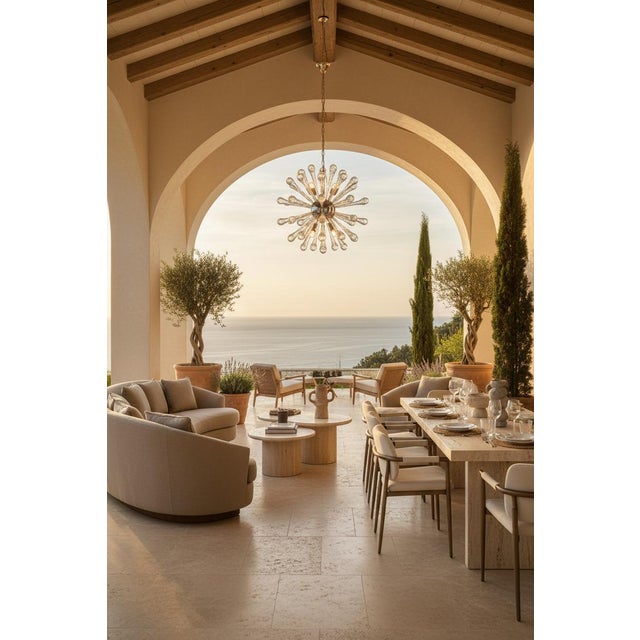 2020s Italian 51-Tip Murano Glass Sputnik Chandelier, Clear Transparent For Sale - Image 5 of 5