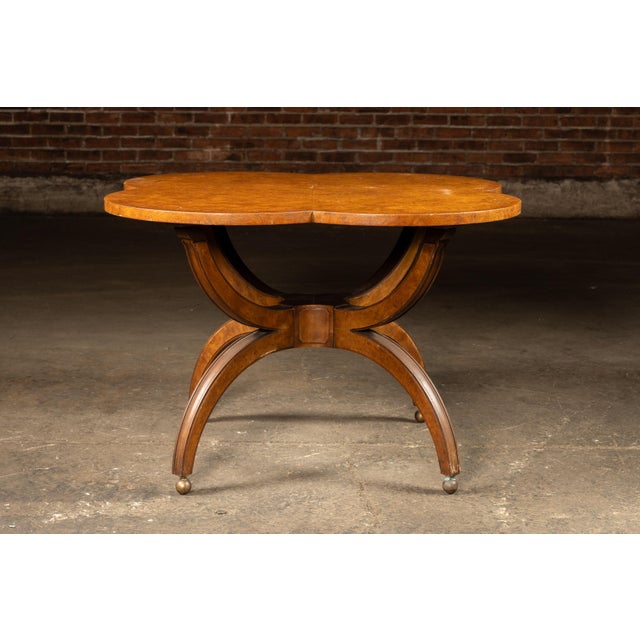 Neoclassical 1930s Vintage Neoclassical Quatrefoil Parlor Table For Sale - Image 3 of 12
