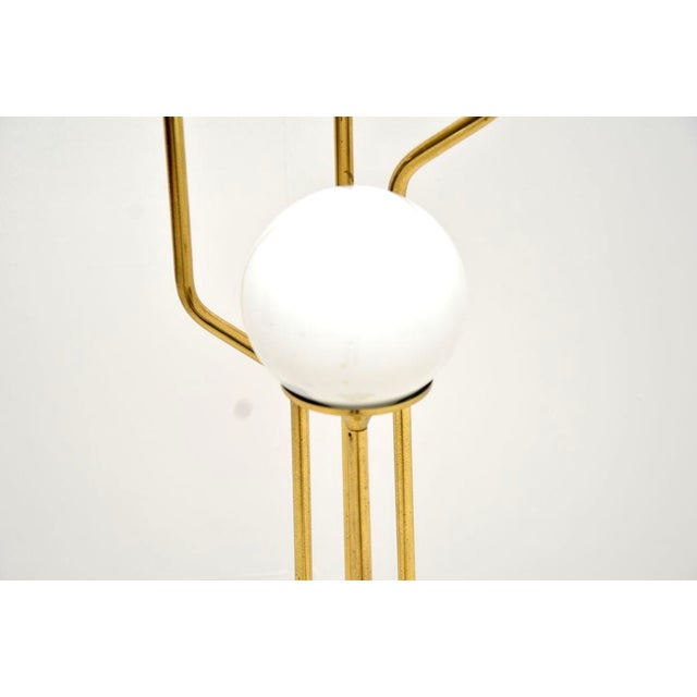 Vintage Italian Brass and Opaline Glass Floor Lamp from Goffredo Reggiani, 1970s For Sale - Image 6 of 8