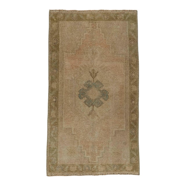 Turkish Mini Rug Oriental Hand Knotted Vintage Rug 1'9" x 3'5" #20622 For Sale