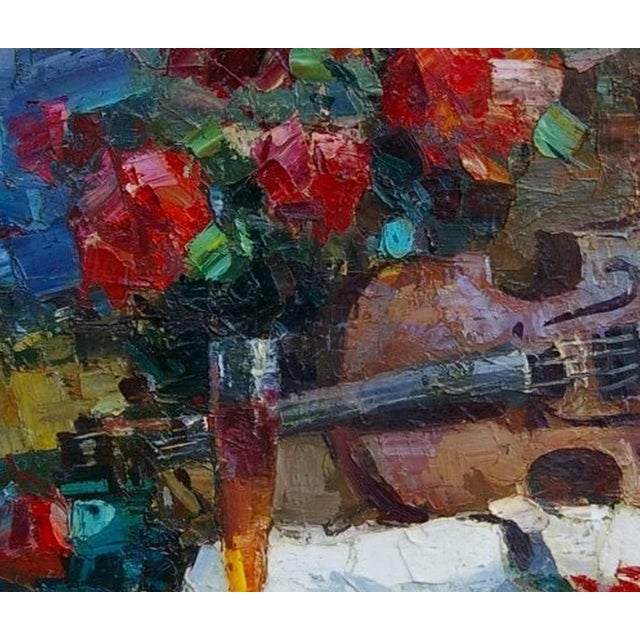 Roses Still Life Oil Painting, Soviet Ukrainian Art 59-69 For Sale - Image 6 of 6