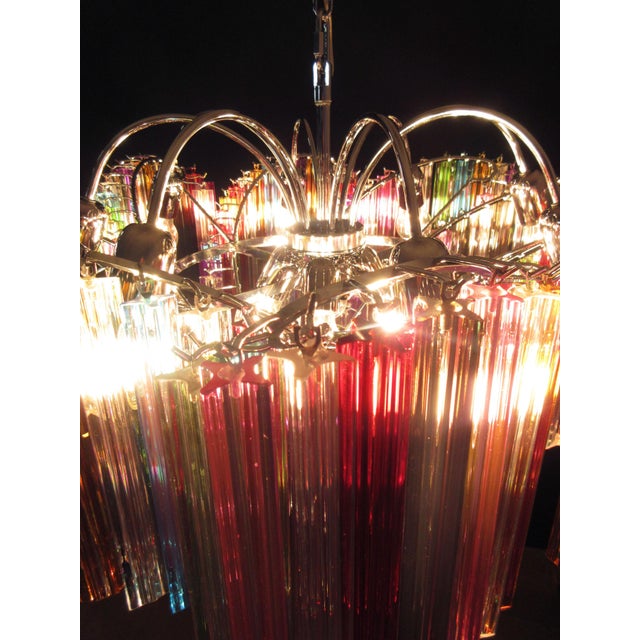 Italian Multicolored Quadriedri Murano Glass Chandeliers, 1990s, Set of 2 For Sale - Image 12 of 18