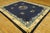 Antique 1900s Navy Chinese Peking Carpet 8'4" X 9'10" Floral Design Handmade Rug For Sale - Image 4 of 9