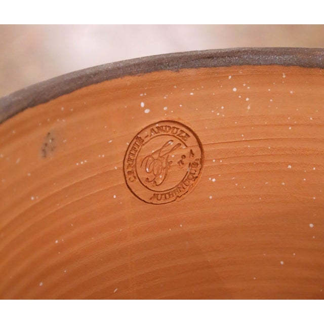 Pair of French Antiqued Anduze Terracotta Garden Vases From Terre Figuière For Sale - Image 9 of 12