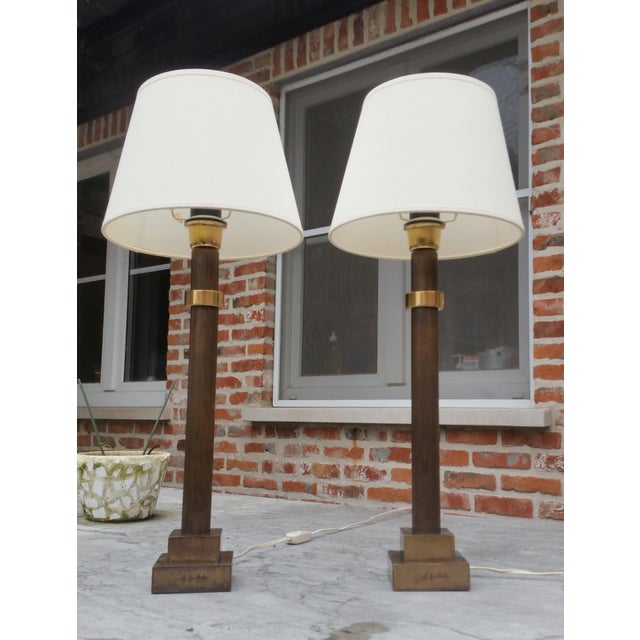 Vintage Bronze Table Lamps by Jean Charles, 1970s, Set of 2 For Sale - Image 10 of 10