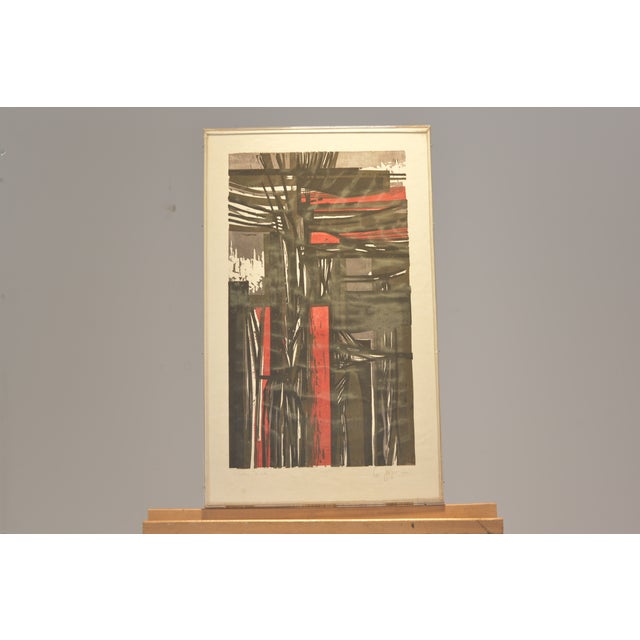 Konstruktion, Ev Grüger, 1960, Color Lithograph Framed Under Glass, Proof Print on Japanese Paper For Sale - Image 6 of 6