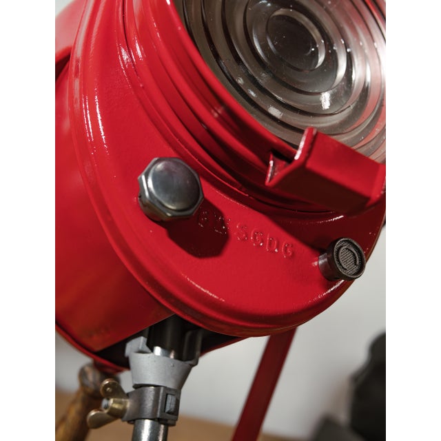1950s French Red Theater Spotlight Desk Lamp from A.E. Cremer, Paris, 1950s For Sale - Image 5 of 13
