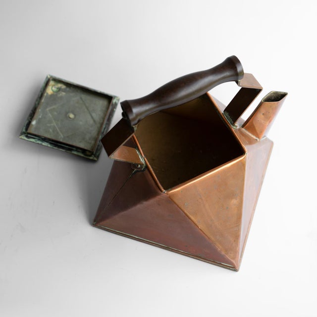 Antique French Modernist Copper Kettle, Art Deco Cubist Design, 1920s For Sale - Image 13 of 16
