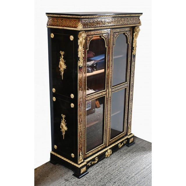 French Boulle Vitrine Display Cabinet For Sale - Image 3 of 15