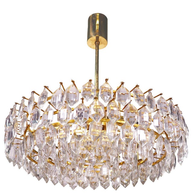 Large Chandelier in Crystal & Brass from Lobmeyr / Bakalowits & Sons For Sale - Image 9 of 9