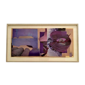 Abstract Collage Art in Tones of Purple by Bill Allan, 1990s