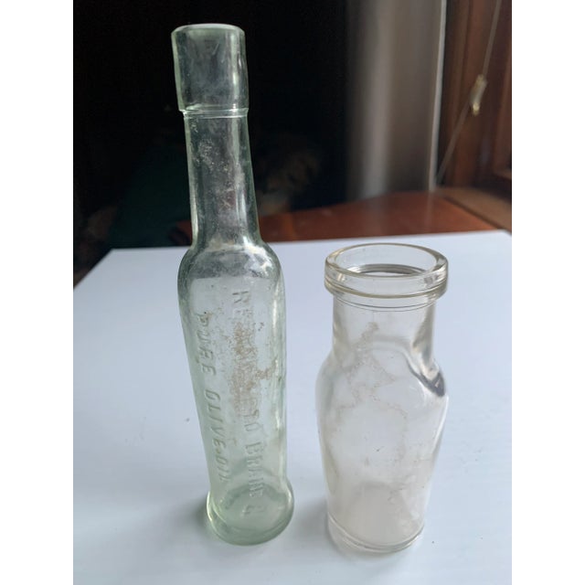 Vintage 1900s Glass Bottles - Set of 2 For Sale - Image 4 of 4