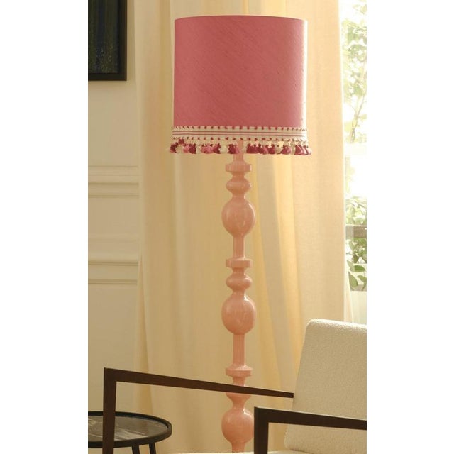 Pamela Floor Lamp in Beech with Lacquer and Aj Linen by Popus Editions For Sale - Image 4 of 6