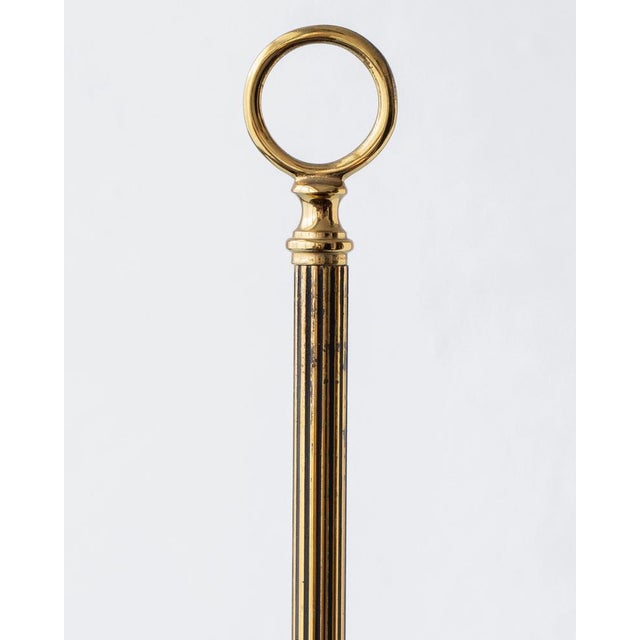 French Empire Brass Three-Light Bouillotte Lamp with Gilt Laurel Tôle Shade For Sale - Image 15 of 18