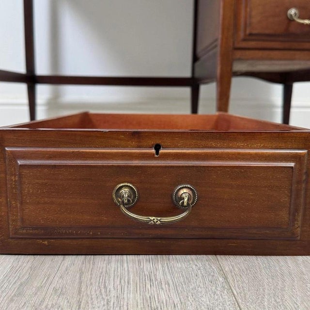 Antique Early 20th Century English Mahogany Kneehole Desk For Sale - Image 11 of 12