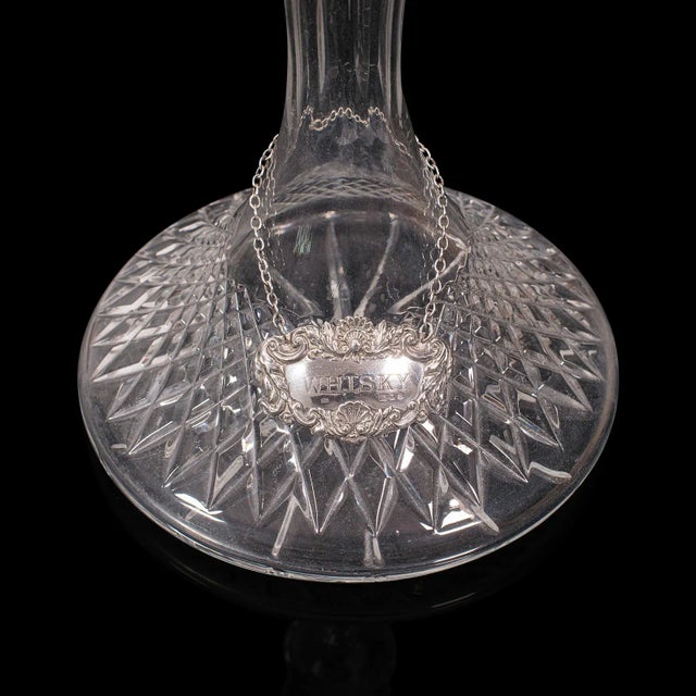 1950s Pair of Vintage English Glass Decanters For Sale - Image 10 of 13