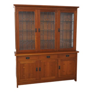 Stickley Cherry Mission Style China Cabinet For Sale