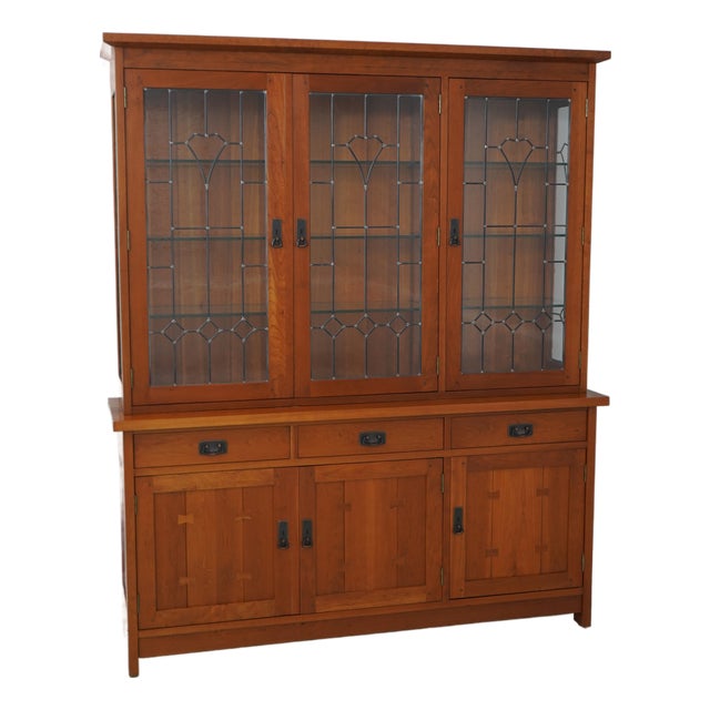 Stickley Cherry Mission Style China Cabinet For Sale