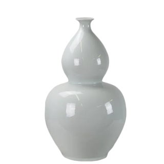 Large White Bottle Gourd Porcelain Vase For Sale