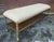 Modern Steel, Wood and Tufted Linen Upholstered Tiered Bench For Sale - Image 9 of 10