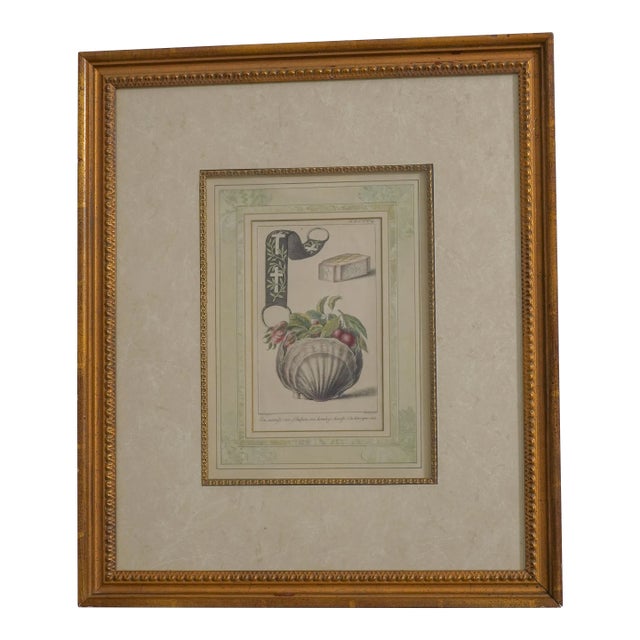 Vintage Hand Colored Professionally Framed & Matted Engraving For Sale