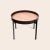 Mocca leather and walnut wood single deck table by Ox Denmarq Dimensions: D 57 x W 57 x H 38 cm Materials: steel, leather,...