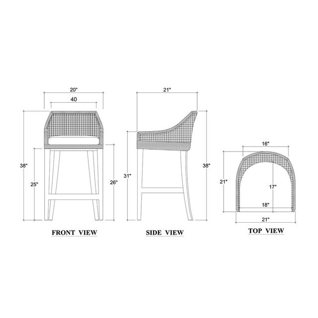 Brown Coastal Rattan Counter Stool For Sale - Image 8 of 8