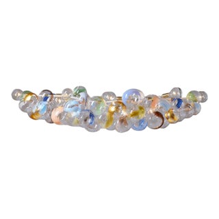 Custom Chandelier Glass-Blown Hand-Painted With Gold For Sale