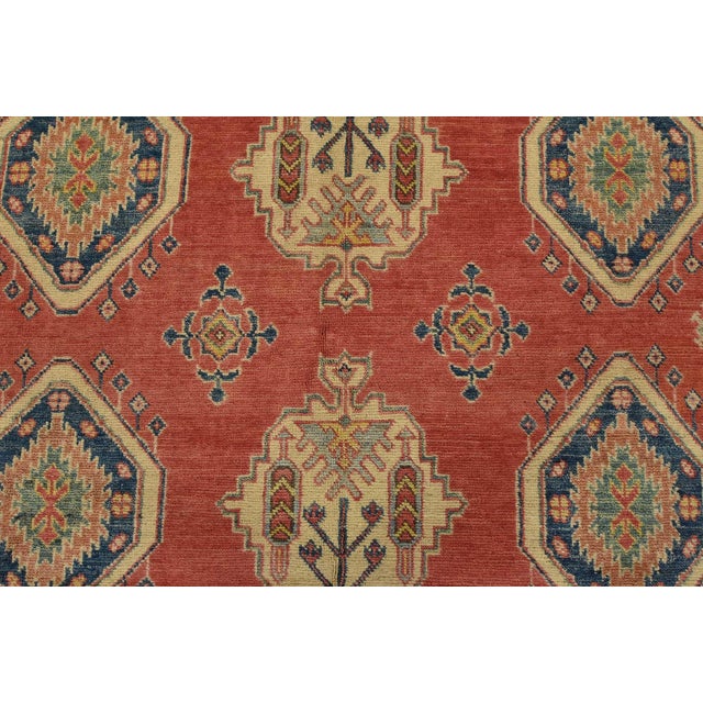 2020s Kazak Rug 6’5” X 8’10” Red Wool Tribal Hand-Knotted Oriental Carpet For Sale - Image 5 of 15