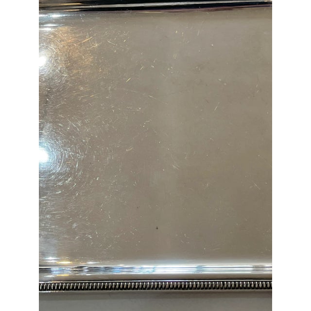 Antique French Art Deco Heavy Silver Plate Tray in the Style of Christofle For Sale - Image 13 of 13