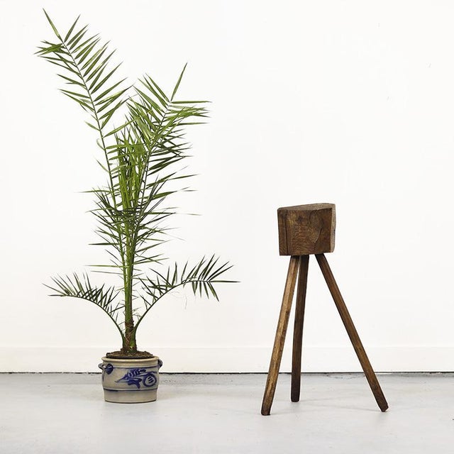 Primitive Wabi Sabi Farmhouse Rustic Chopping Block / Pedestal For Sale - Image 5 of 11