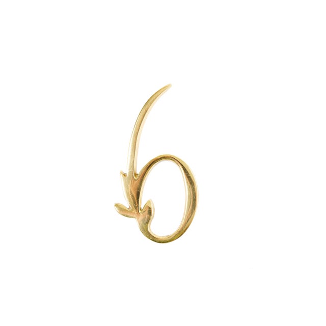 Leaf Flourish Brass House Number, 7 For Sale - Image 10 of 14