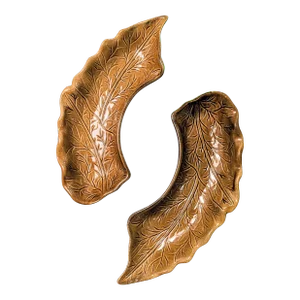 Mid 20th Century Mid-Century Modern California Glazed Leaf Serving Dishes - a Pair