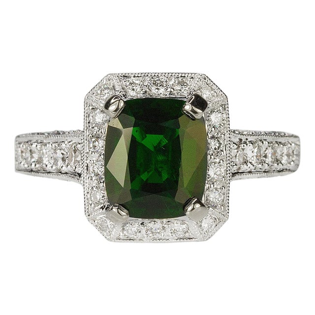 Late 20th Century 18k Chrome Tourmaline Ring, Size 5 For Sale