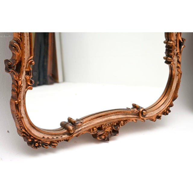 Gold French Rococo Gilt Wood Mirrors, 1950s, Set of 2 For Sale - Image 8 of 12