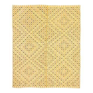 Mid 20th Century Mid 20th Century Yellow Vintage Turkish Kilim Rug For Sale