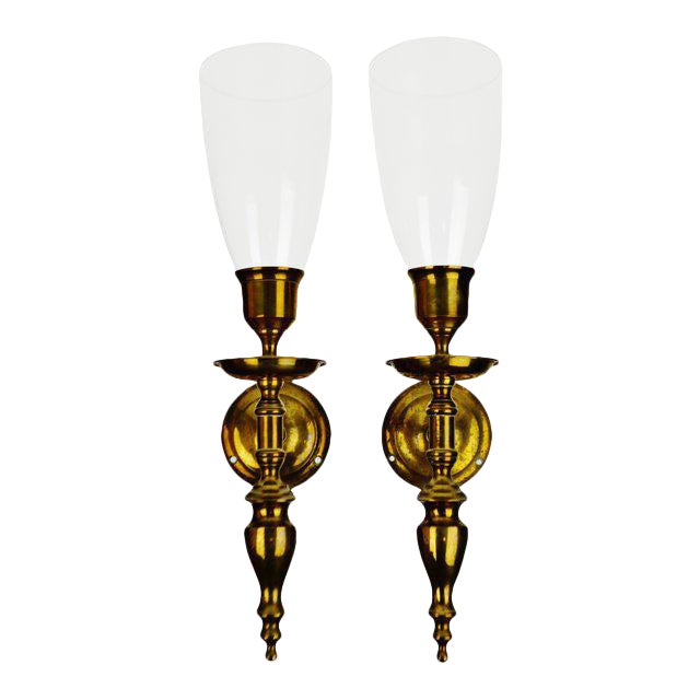 Vintage Brass Candle Wall Sconces A Pair Chairish