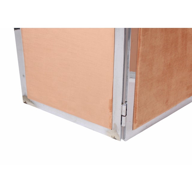 Mid-Century Modern Staggered Chrome Dressing Folding Screen Attributed to Arthur Umanoff For Sale - Image 11 of 11