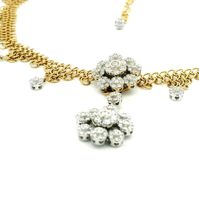 Vintage Pasquale Bruni 18k Gold Diamond Fringe Necklace, Italy For Sale - Image 4 of 14