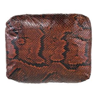 Vintage 1960s Real Brown Snakeskin Pillow Cushion For Sale